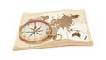 Antique Compass and World Map Vector Graphic, vector design Generative AI Royalty Free Stock Photo