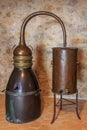 Antique copper distiller for perfume production at the famous Fr