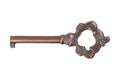 antique copper key isolated on white Royalty Free Stock Photo