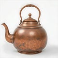 Antique copper teapot on a white background 3d rendering Royalty Free Stock Photo
