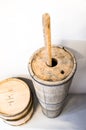 Antique country wooden butter churn, Iceland Royalty Free Stock Photo