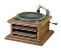 Antique crank phonograph isolated. Royalty Free Stock Photo