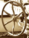 Crank Wheel on Antique Firefighting Ship