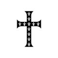 Antique cross fleur de lis icon isolated on white background Royalty Free Stock Photo