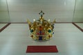 Antique crown of the Galicia-Volyn principality in a museum in Western Ukraine.