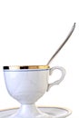 Antique Cup,Saucer and Spoon Royalty Free Stock Photo