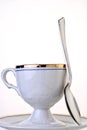 Antique Cup,Saucer and Spoon Royalty Free Stock Photo