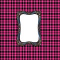 Antique Curve frame on fabric Royalty Free Stock Photo