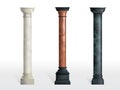 Ancient columns of colored marble realistic vector Royalty Free Stock Photo