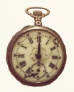 Antique decayed pocket watch