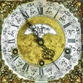 Antique decorated wall clock closeup