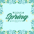 Antique decoration of leaf and floral frame, for love spring greeting card template design. Vector Royalty Free Stock Photo