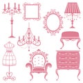 Antique design element set Royalty Free Stock Photo