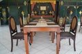 Antique dining room in Yogyakarta Palace