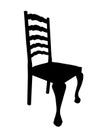 Antique Dining Table Chair Silhouette Isolation Royalty Free Stock Photo