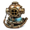 an antique diver\'s helmet