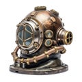 an antique diver\'s helmet