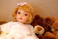 Antique Doll and Teddy Bear