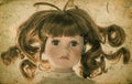 Antique doll. Vintage toy. Retro toned picture Royalty Free Stock Photo