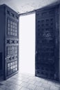 Antique door ajar, outer glow Royalty Free Stock Photo