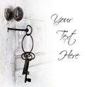 Antique door with keys in the lock Royalty Free Stock Photo