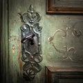 Antique door lock detail Royalty Free Stock Photo