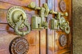 Antique Door Lock On A Wooden Doo World heritage site