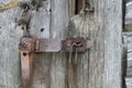 Antique door lock, wooden door