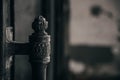 An antique doorknob in an abandoned manor house. Royalty Free Stock Photo