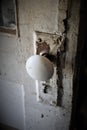 Antique Doorknob Against Peeling Paint Royalty Free Stock Photo