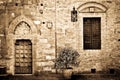 Antique doorway to the Tuscan house Royalty Free Stock Photo
