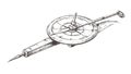 Antique Drafting Compass for Precision Drawing, vector design Generative AI Royalty Free Stock Photo