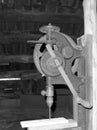 An antique drill press at mabry mill Royalty Free Stock Photo