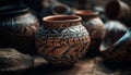 Antique earthenware jug, a souvenir of indigenous cultures' pottery craft generated by AI