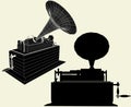 Antique Edison Gramophone Vector 01 Royalty Free Stock Photo