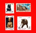 Antique egypt; old stamps Royalty Free Stock Photo