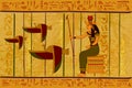 Antique Egyptian papyrus and hieroglyph background