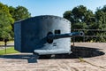 Antique Endicott-Era Rapid Fire Gun at Fort Monroe Royalty Free Stock Photo