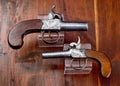 Antique English Percision Pistols. Royalty Free Stock Photo