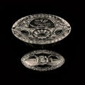 Antique engraved food vessel. antique vessel with a geometric pattern