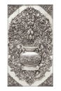 Antique engraved silver background