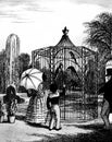 Old Illustration of Historic Zoo Feature of Capital City