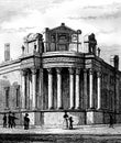 Old Illustration of Historic Bank Building of Capital City