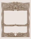 antique engraving frame, vector vintage illustration