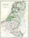 Antique Engraving of Historical Map of Part of Western Europe Royalty Free Stock Photo