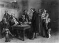 Old Illustration of Eighteenth Century Scottish Lowlands Social Scene Royalty Free Stock Photo