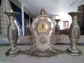 Antique expensive silver old clock Royalty Free Stock Photo