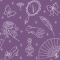 Antique fashion  lady`s accessories vector pattern Royalty Free Stock Photo