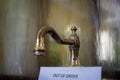 Antique faucet with Out of order inscription Royalty Free Stock Photo