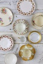 Antique Figure Plates Assorted Vintage China Pattern White Background